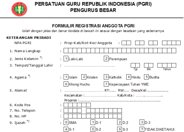 Pendaftaran PGRI Wajo - Persatuan Guru Republik Indonesia Cabang Wajo